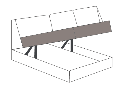 mit Bettkasten in der Umbauecke rechts